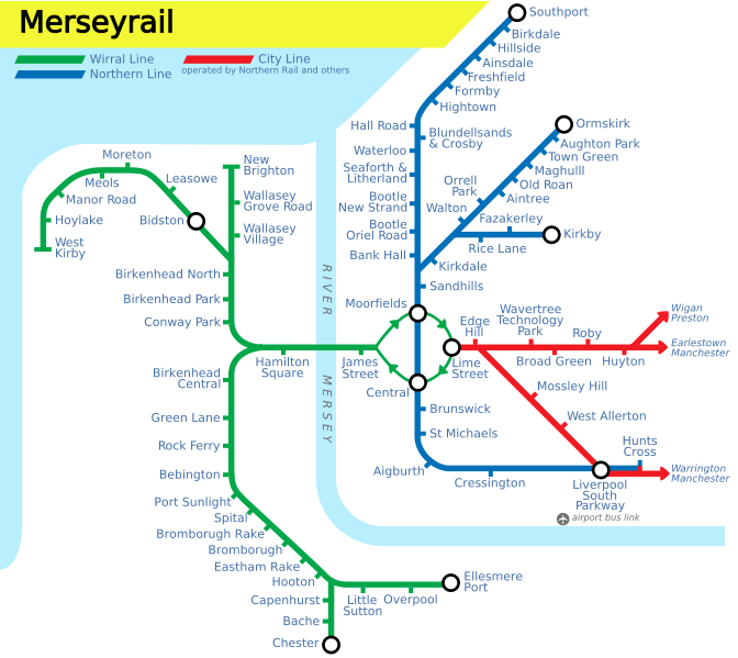 Merseyrail train & rail maps and reviews